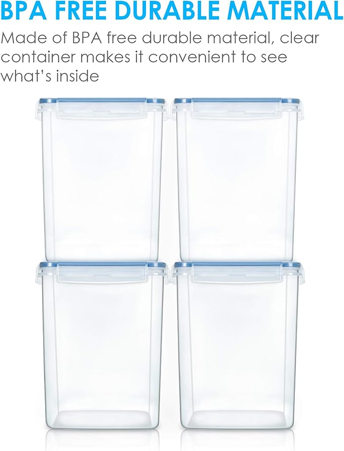 Vtopmart Large Food Storage Containers 5.2L / 175oz, 4 Pieces BPA Free Plastic