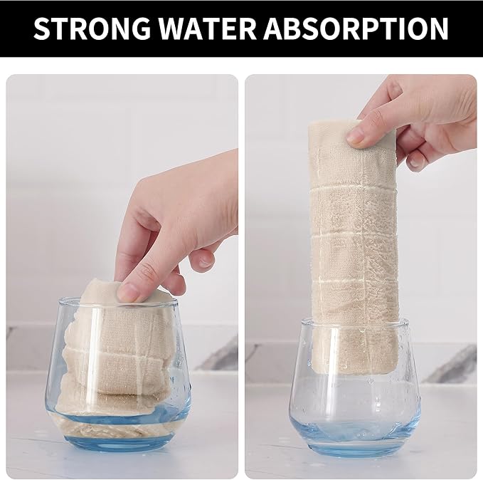Homaxy 100% Cotton Terry Kitchen Dish Cloths, Ultra Soft and Absorbent Dish