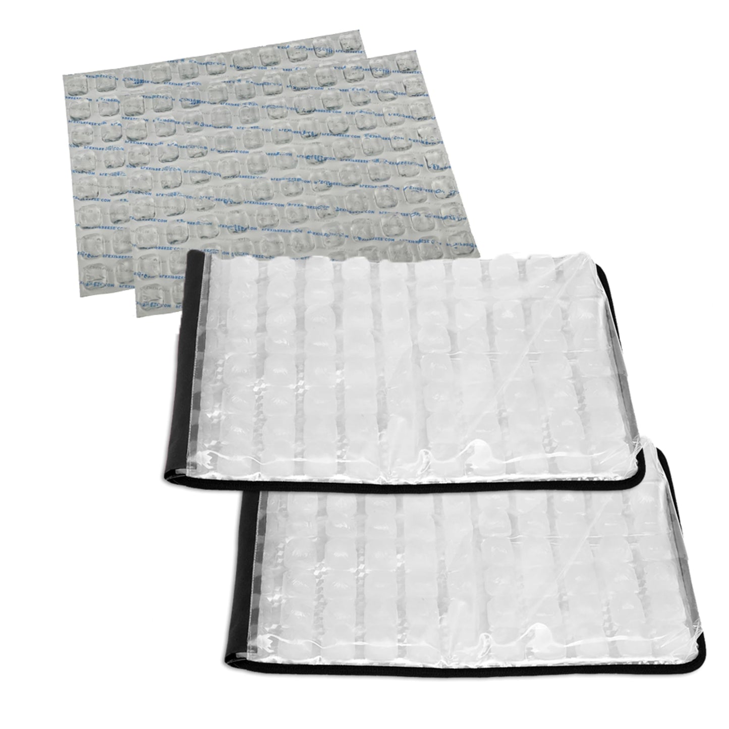 FlexiFreeze Party Mat Food Cooling Serving Platter – Buffet Display Chiller for Meat, Cheese, Fruit & Party Food Trays – Catering Supplies Cold Serving Mat Black 2 Pack (19" x 15")