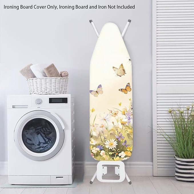 Ironing Board Cover with Elastic Edge Butterfly Standard Size Portable Iron Pad