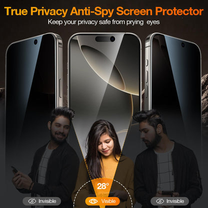 [2 Pack] Privacy Screen Protector for iPhone 11/XR, YMHML Tempered Glass Anti-Spy Bubble Free Case Friendly Easy Installation Film for iPhone 11/XR 6.1 Inch