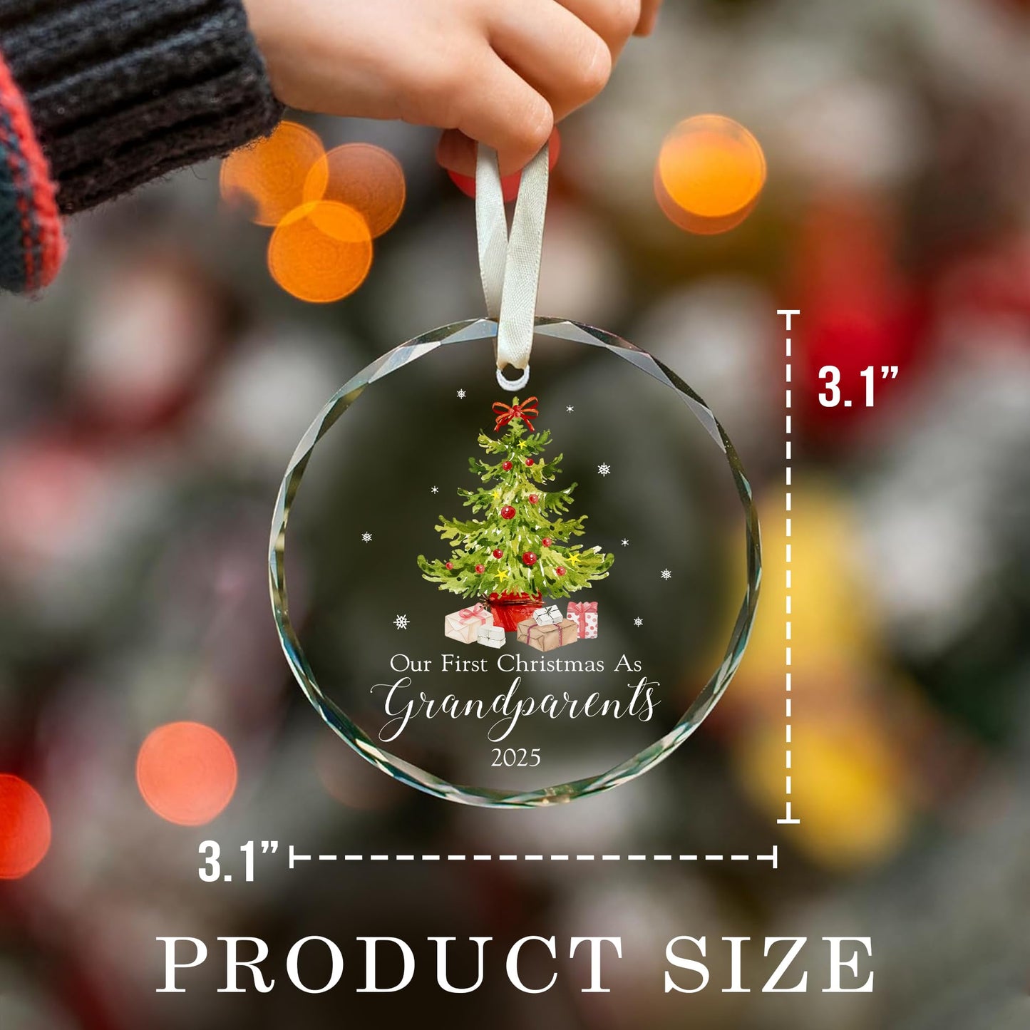 MALFIRST Our First Christmas as Grandparents 2025 Ornament – First Time Grandparent Ornament, New Grandpa Grandma Gift, Grandmas First Christmas Ornament, First Year as Grandparents Keepsake