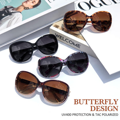 Sunier Polarised Sunglasses Women,Trendy Oversized Sun Glasses,Fashion Ladies Shades with UV400 Protection Shades