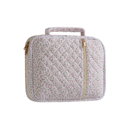 Bible Cover Case for Women,Bible Tote Bag Large Quilted Bible Cover Study Supplies Accessories with Durable Handle Carrying Case Christian Gifts for Girls (Mini Pink Flower)