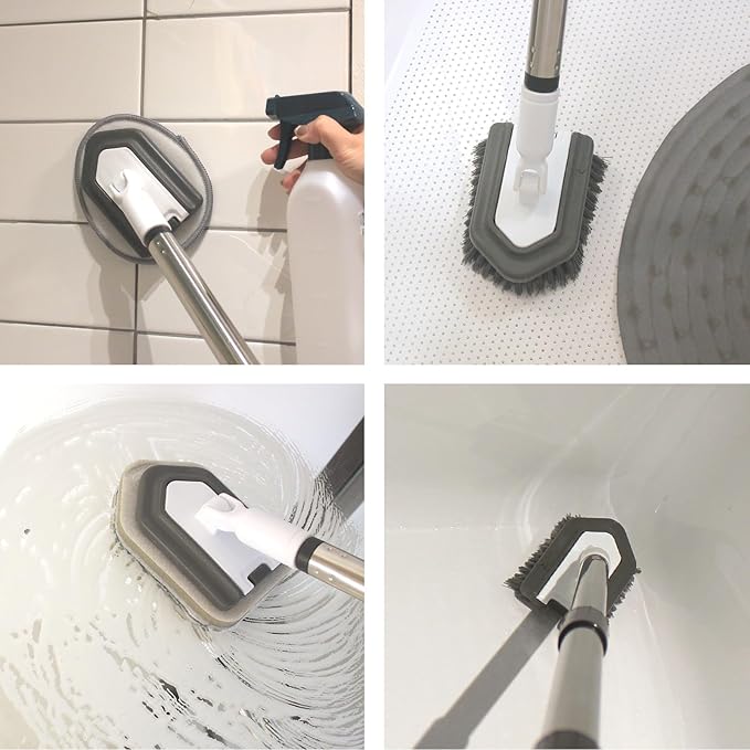 Floor Scrub Brush, 5 in 1 Tile Tub Scrubber