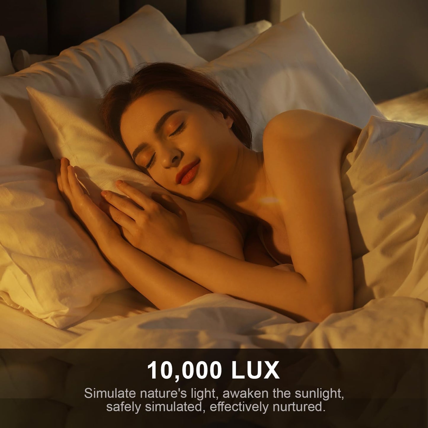 Light Therapy Lamp, 10000 Lux Floor Happy Therapy Light, UV-Free Sun Lamp with 5 Brightness & 5 Color Temperatures, 3 Heights for Apartment/Office/Home