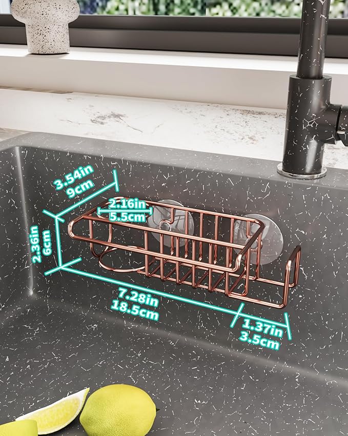 HapiRm Sponge Holder for Kitchen Sink, No Drill Kitchen Sink Caddy Organizer