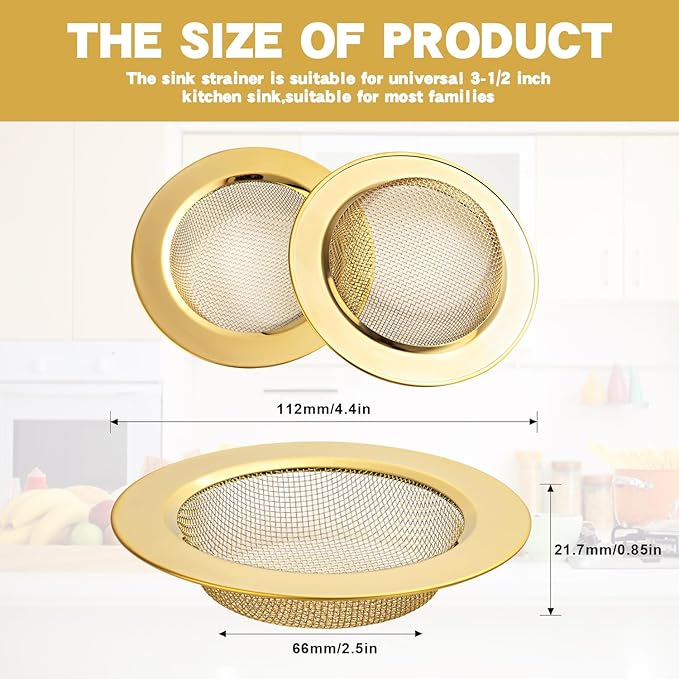 RQYEKDO 3-Pack Kitchen Sink Strainer Stainless Steel