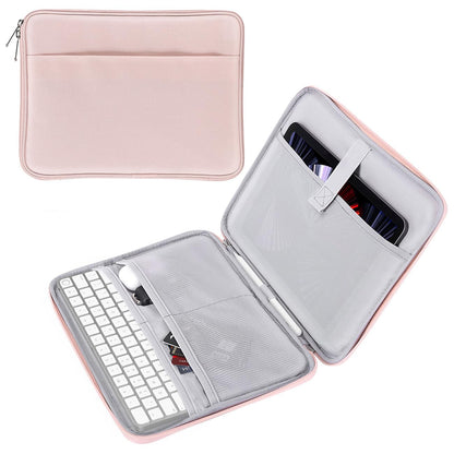 MoKo 9-11 Inch Tablet Sleeve, Protective Carrying Bag with Two Compartments Fits New iPad Air/Pro 11 inch 2024, iPad Air 5/4th 10.9, iPad 9/8/7th 10.2, iPad 10th 10.9, Tab S8/S9 11, Pink