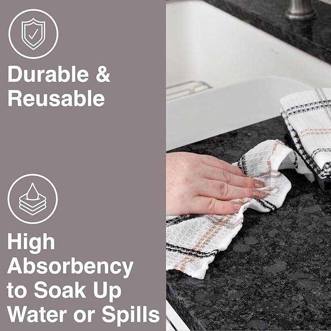 T-Fal Premium Waffle Dish Cloths: Highly Absorbent, Super Soft Long Lasting
