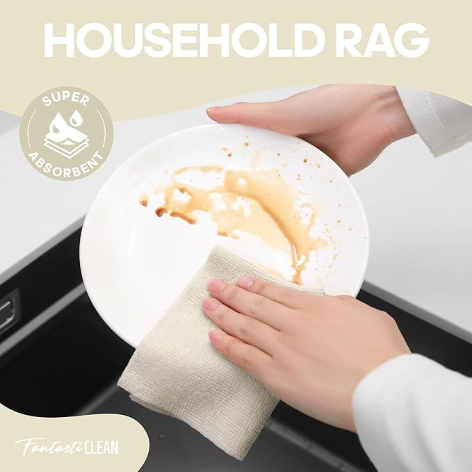 Fantasticlean Microfiber Cleaning Cloth Roll 4 Rolls 240 Pack, Tear Away