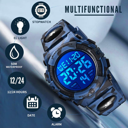 BEN NEVIS Kids Watches, Boys Digital Outdoor Sport Watch Multifunction Waterproof Digital Watch with LED Light Alarm and Calendar Date for 6-15 Year Old Boys Kids