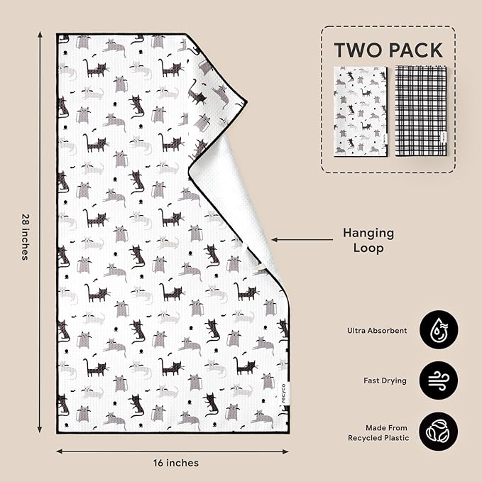 RECYCO Waffle Kitchen Towel Set of 2