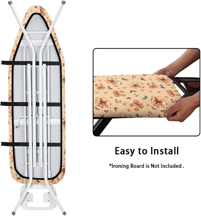 Gingerbread Ironing Board Cover 15x54 Inch, Bowknot Iron Board Cover