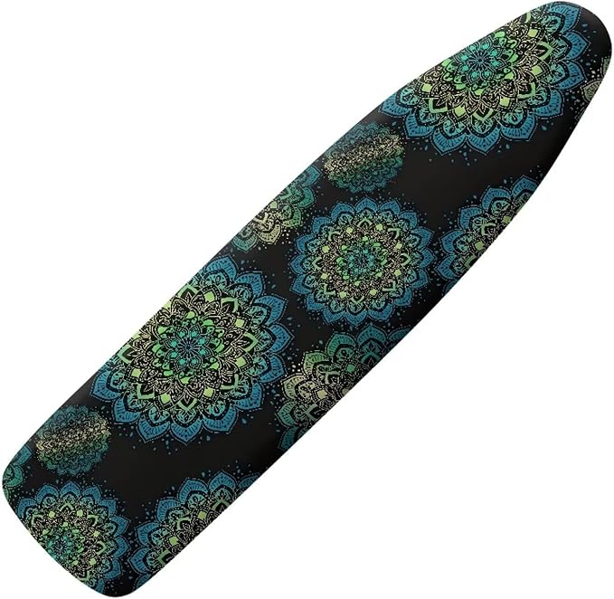Mandala Lotus Flower Ironing Board Cover, Abstract Ethnic Floral 54x15 inches