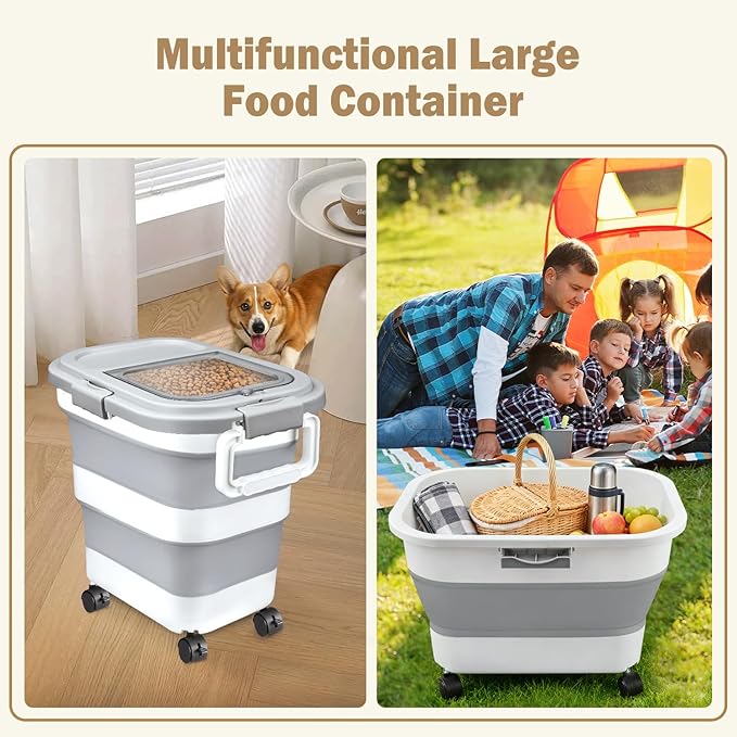 Rice Storage Container, Collapsible Airtight Food Storage Containers 6-20 Lbs