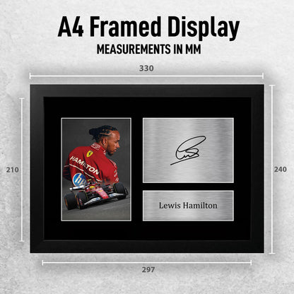 HWC Trading Lewis Hamilton Ferrari Gifts Printed Signed Autograph Picture for F1 Formula 1 Racing Fans - A4 Framed