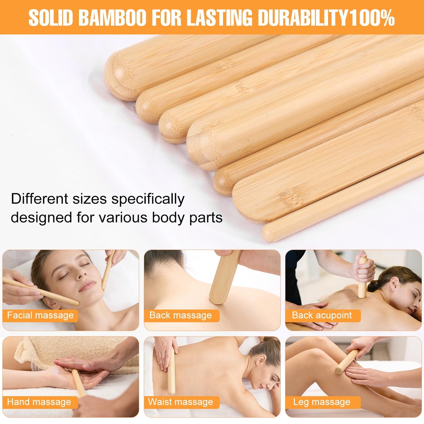 OnVisit Hot Bamboo Massage Sticks Warmer Kit,12pcs Solid Bamboo Sticks for SPA,Portable Stone Massage Heater with Temperature Control/Heating Time for Home/Travel Spa Warming Therapy Relaxing