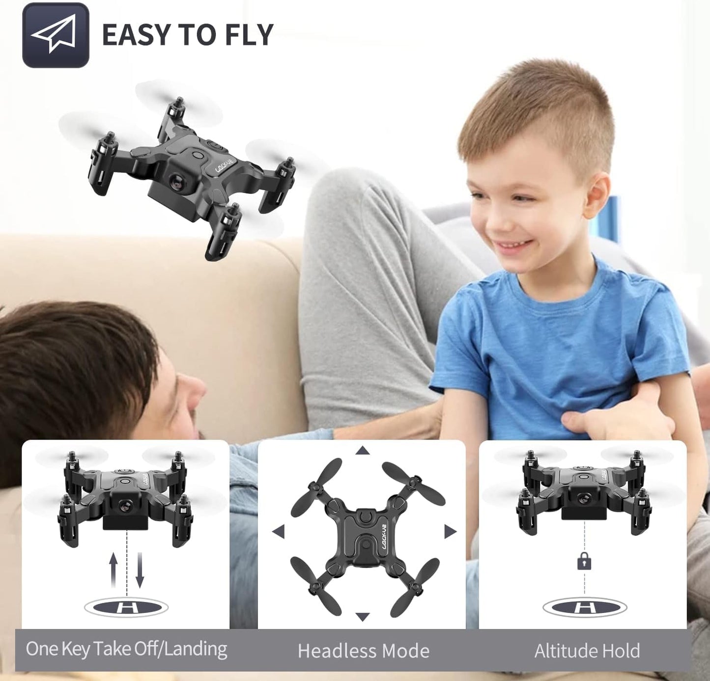 4DRC Mini Drone with 720p Camera for Kids and Adults, FPV Drone Beginners RC Foldable Live Video Quadcopter,App Control,3D Flips and Headless Mode,One Key Return,Altitude Hold,3 Modular Batteries