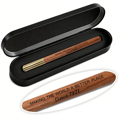 iyaone 55th Birthday Gift for 1971 Born - Engraved Wooden Gel Pen & Keepsake Box Set, Premium 55 Year Old Gift for Men & Women, 55 Birthday Present