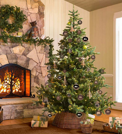 30PCS 2.36" Christmas Ball Ornaments Shatterproof Brown Christmas Tree Decorations Xmas Tree Balls Halloween Ornaments Décor