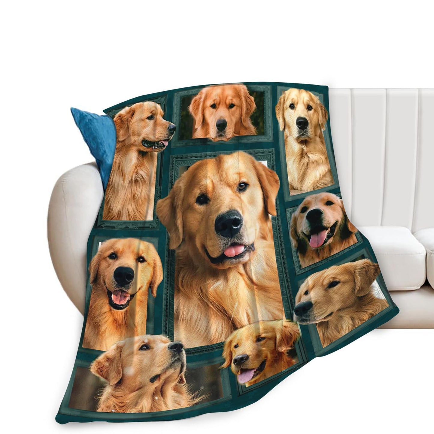Tijuboni Golden Retriever Throw Blanket Dog Gifts for Girls Boys Women Men Kids Adults Soft Flannel Fleece Blanket for Couch Sofa Bed Home Decor 40"x50"