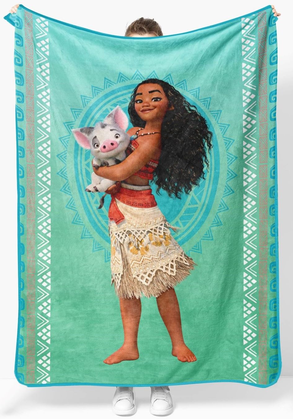 Jay Franco Plush Throw Blanket – 46" x 60" Inches Kids Hero Soft & Cozy Fleece Throw for Bedroom & Couch Décor, Official Licensed Product, Teal - Moana