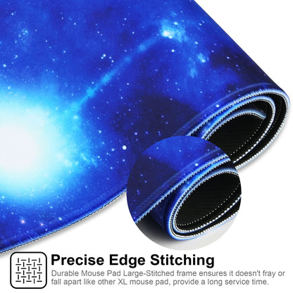 Jahosin Large Gaming Mouse Pad with Stitched Edges,[70x30cm] Extended Mouse Pad with Non-Slip Natural Rubber Base for Gamer/Desktop/Office/Home 70x30 Bluespace04