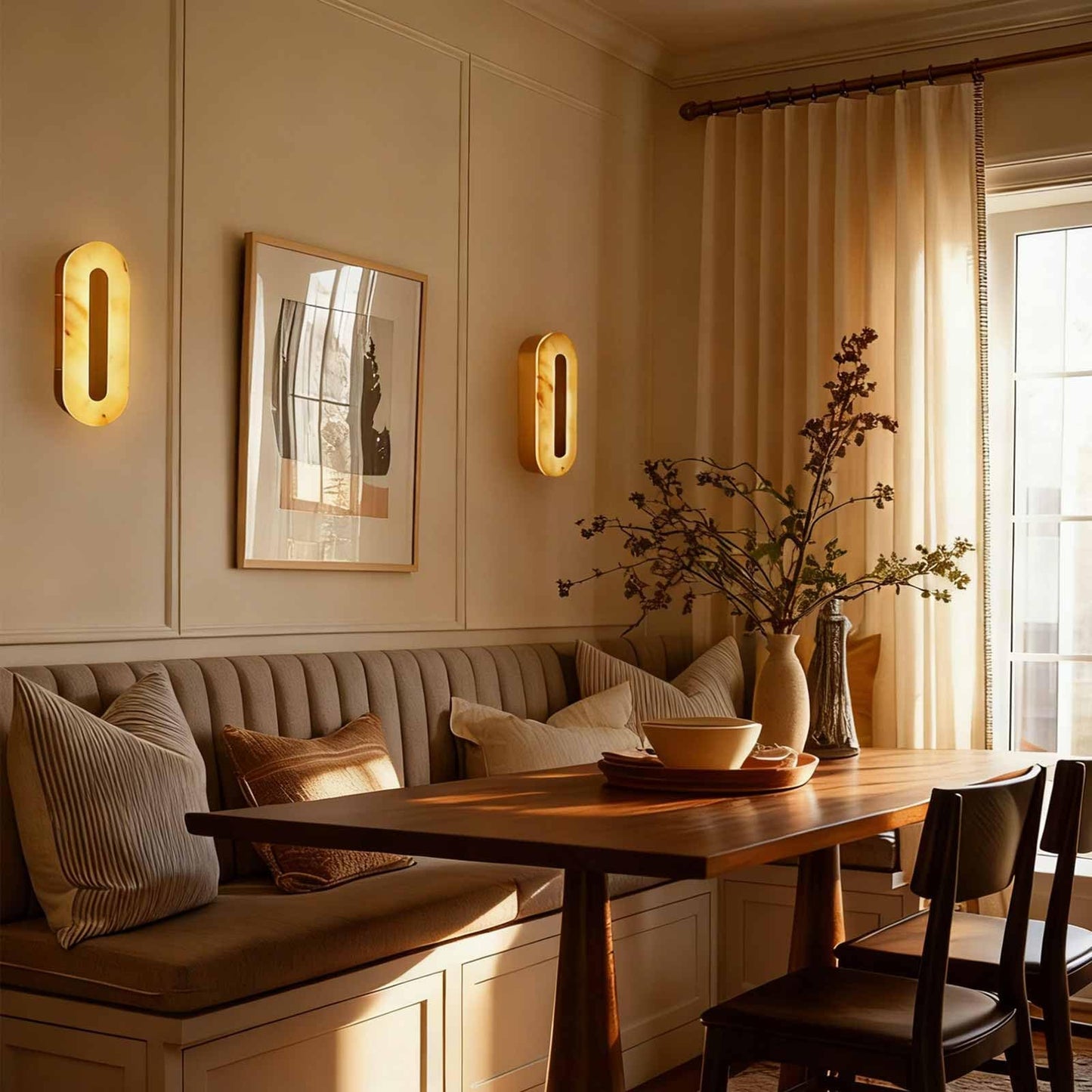 YMDHFS Alabaster Wall Sconces Natural Marble Wall Sconce Oval Stone Wall Light Gold Marble Bathroom Vanity Light Fixtures LED Bedroom Alabaster Lights for Living Room Showroom Staircase Hardwired