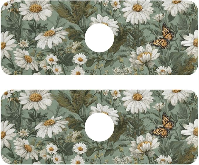 Kitchen Sink Splash Guard 2 PCS 14.7 Inch Sink Faucet Mat Splash Guard