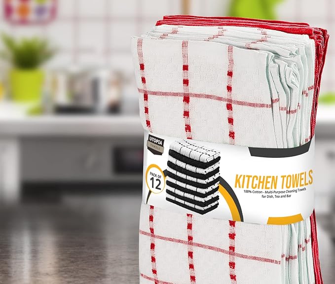 Utopia Towels - Kitchen Towels 12 Pack, 15 x 25 Inches, 100% Ring Spun Cotton