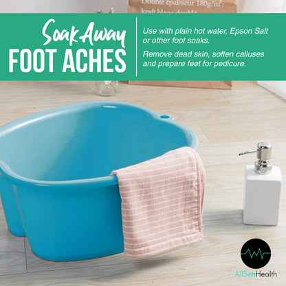 Foot Soaking Bath Basin – Large Size for Soaking Feet | Pedicure and Massager Tub for at Home Spa Treatment | Callus, Fungus, Dead Skin Remover, Blue