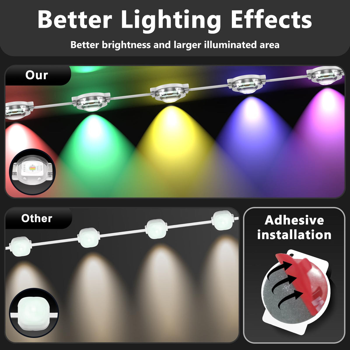 CETELUMA 500FT Permanent Outdoor RGB Lights - Waterproof Smart LED Eaves Lights with App/Remote Control, Music Sync & DIY Scenes, Perfect for Christmas, Halloween, Parties & Daily Decor
