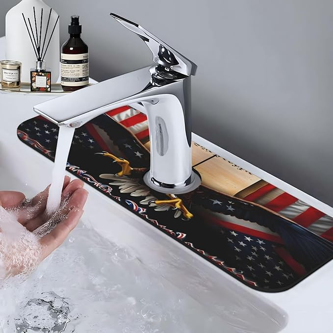 Classic American Old Flag Kitchen sink faucet pad, strong water absorption