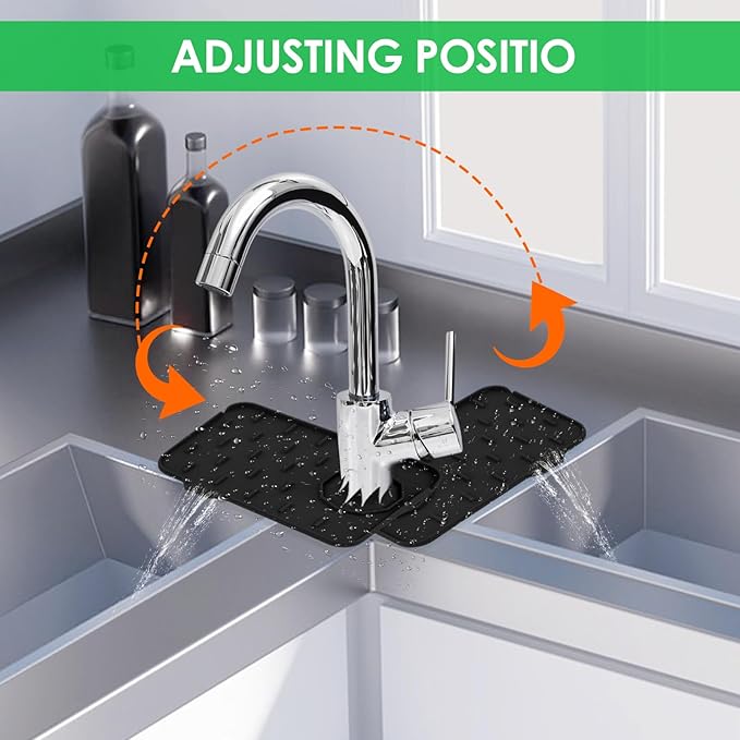Sink Faucet Splash Guard Mat Silicone Soap Dish Pad Faucet Handle Drip Catch