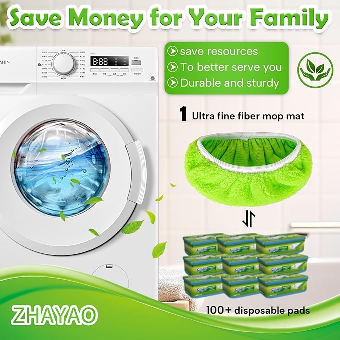 3 Pack Reusable Microfiber Mop Pads