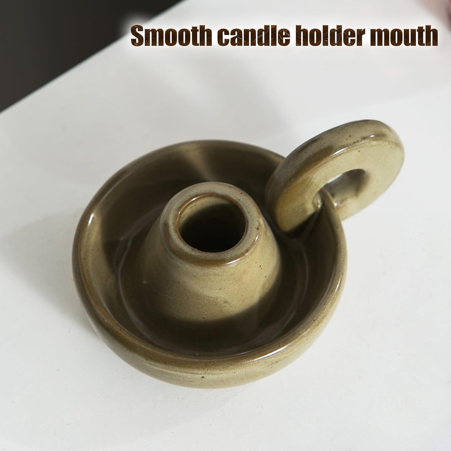 Kendiis Candle Holder Ceramic Candlestick Holder, Candlelight Stand for Spell Candles, Taper Candles, and Incense, Halloween Christmas Dining Room Home Decoration Display