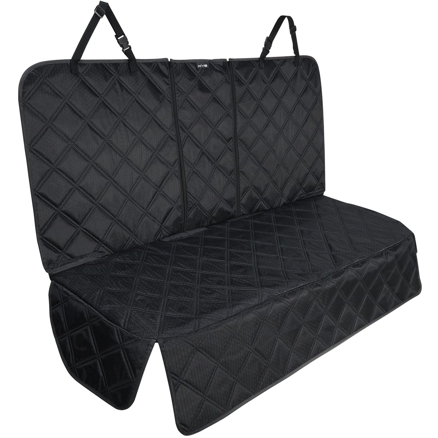 KYG Dog Car Seat Cover Premium Nonslip Back Seat Cover for Dogs Scratch Proof Waterproof Rear Seat Covers for Dogs Isofix-Compatible for Most Medium and Large Cars and SUVs (58x45x135 cm)