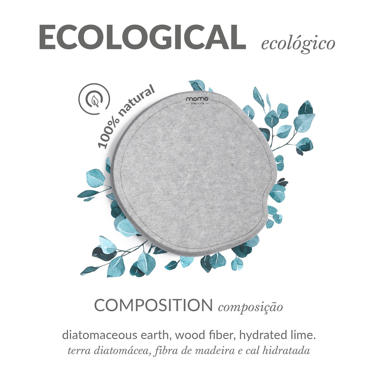 Momo Lifestyle Coasters for Drinks Drycup Stone Coaster Ultra Absorbent Made of Diatomaceous Earth Ideal for Wooden and Coffee Table Non Scratch Condensation Drink Coasters (2 Pack)