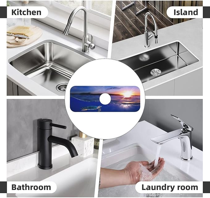 Sea turtle Kitchen sink faucet pad, strong water absorption, anti slip
