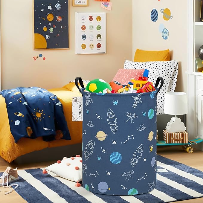 FANKANG Storage Basket, Nursery Hamper Canvas Laundry Basket Foldable
