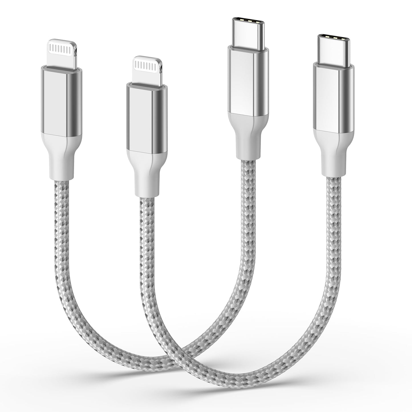2Pack MFi Certified 3ft USB-C to Lightning Cable - Fast Charging for iPhone 14-8, iPad