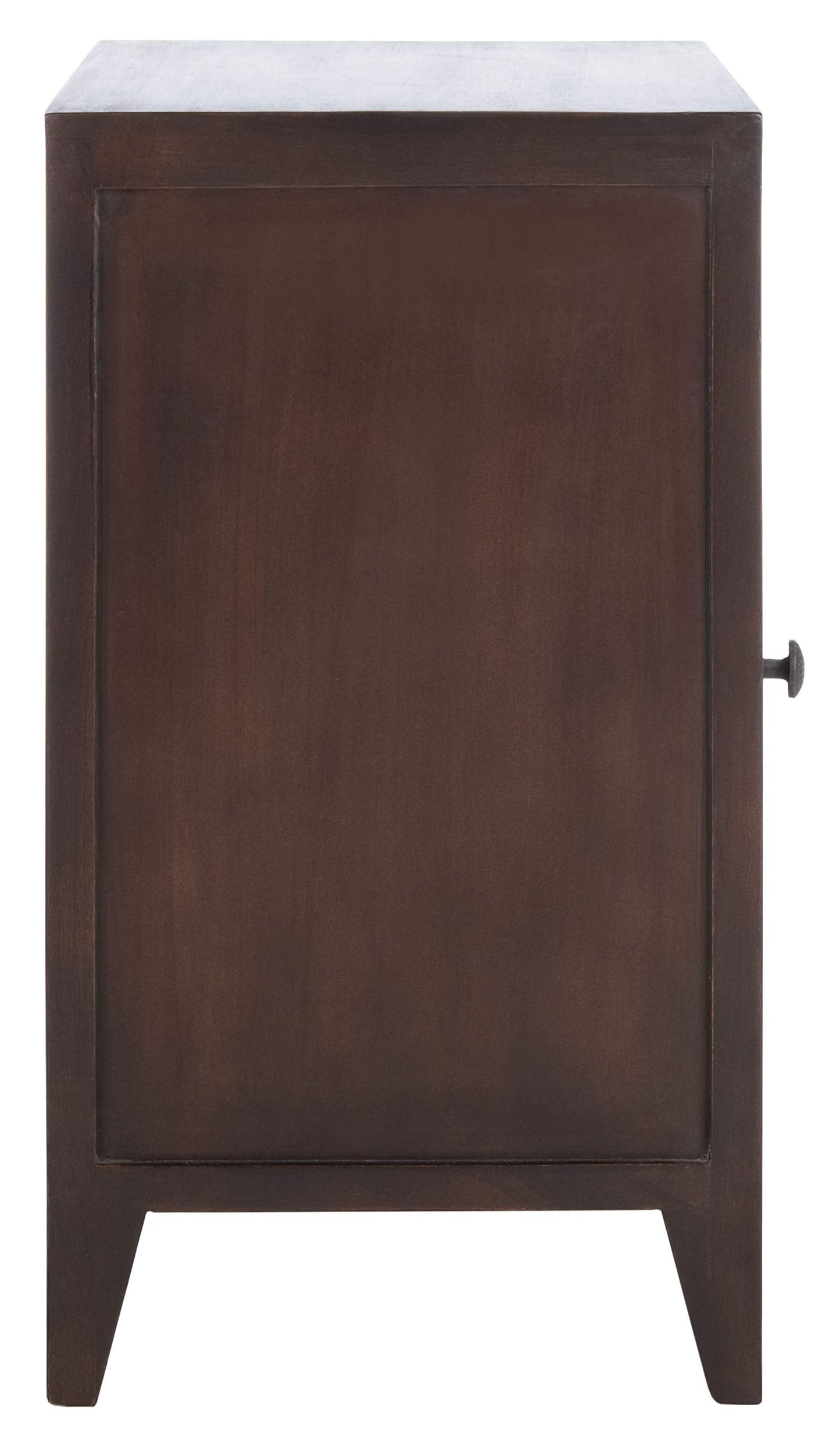 SAFAVIEH Furniture - Thea 1-Door Carved Nightstand - Brown - Mango Wood - Artisan Global Design - Ideal for Bedroom, 20"W x 14"D x 26"H - Fully Assembled (NST5300A)