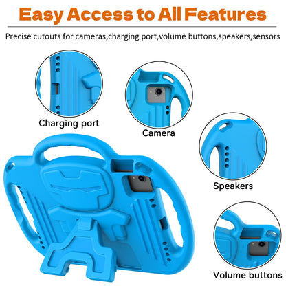 Surom Kids Case for New iPad A16 11th Generation 11-inch 2025/10th Generation 2022 & Air 11" (M3/M2) 2025/2024 & Air 5th/4th Gen & Pro 11, Shockproof Case with Shoulder Strap Handles Stand, Blue