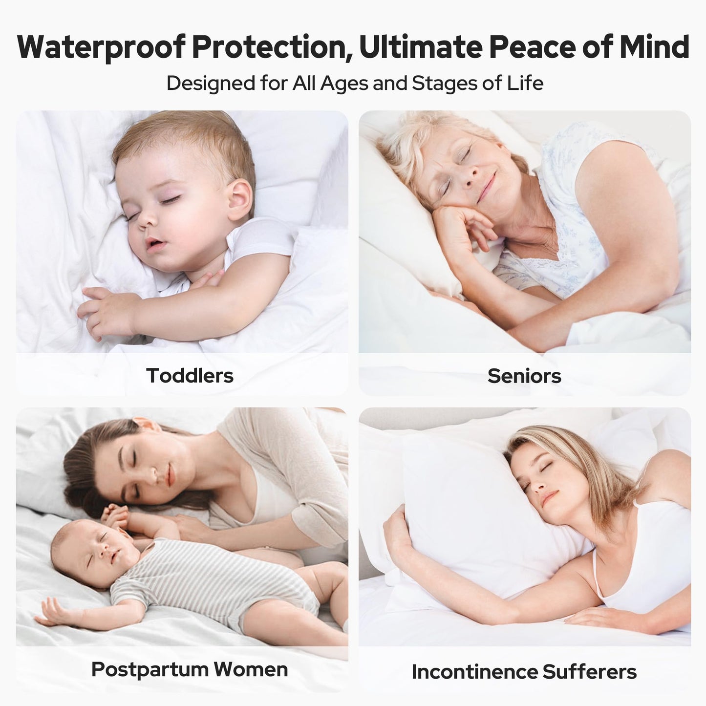BEDLORE Waterproof Queen Mattress Pad, Breathable Mattress Protector with 6-18 Inch Deep Pocket, Quilted Fitted Mattress Topper Bed Cover, Noiseless & Machine Washable