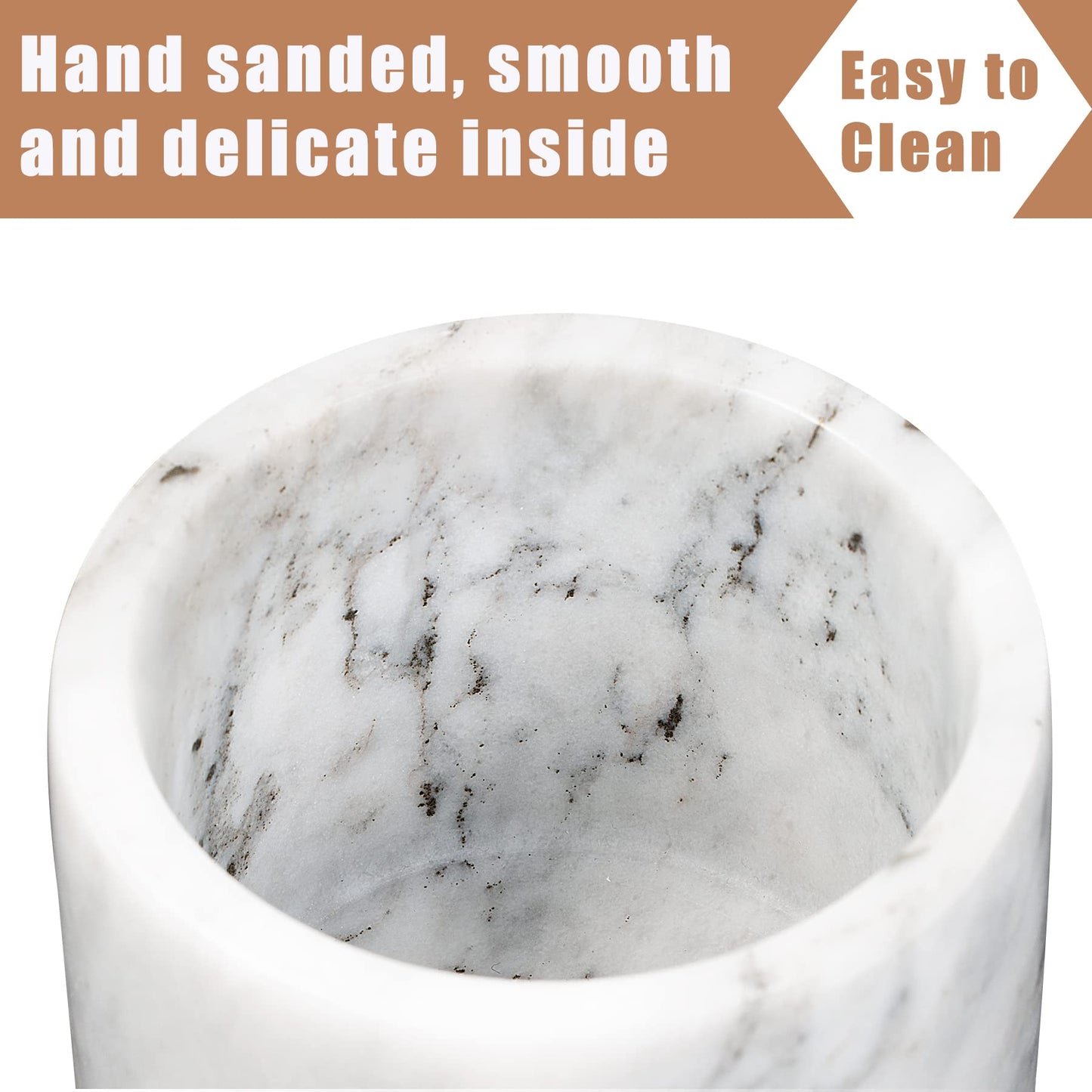 NHKRTE 15 Ounce Marble Salt Shaker with Lid and Spoon, white