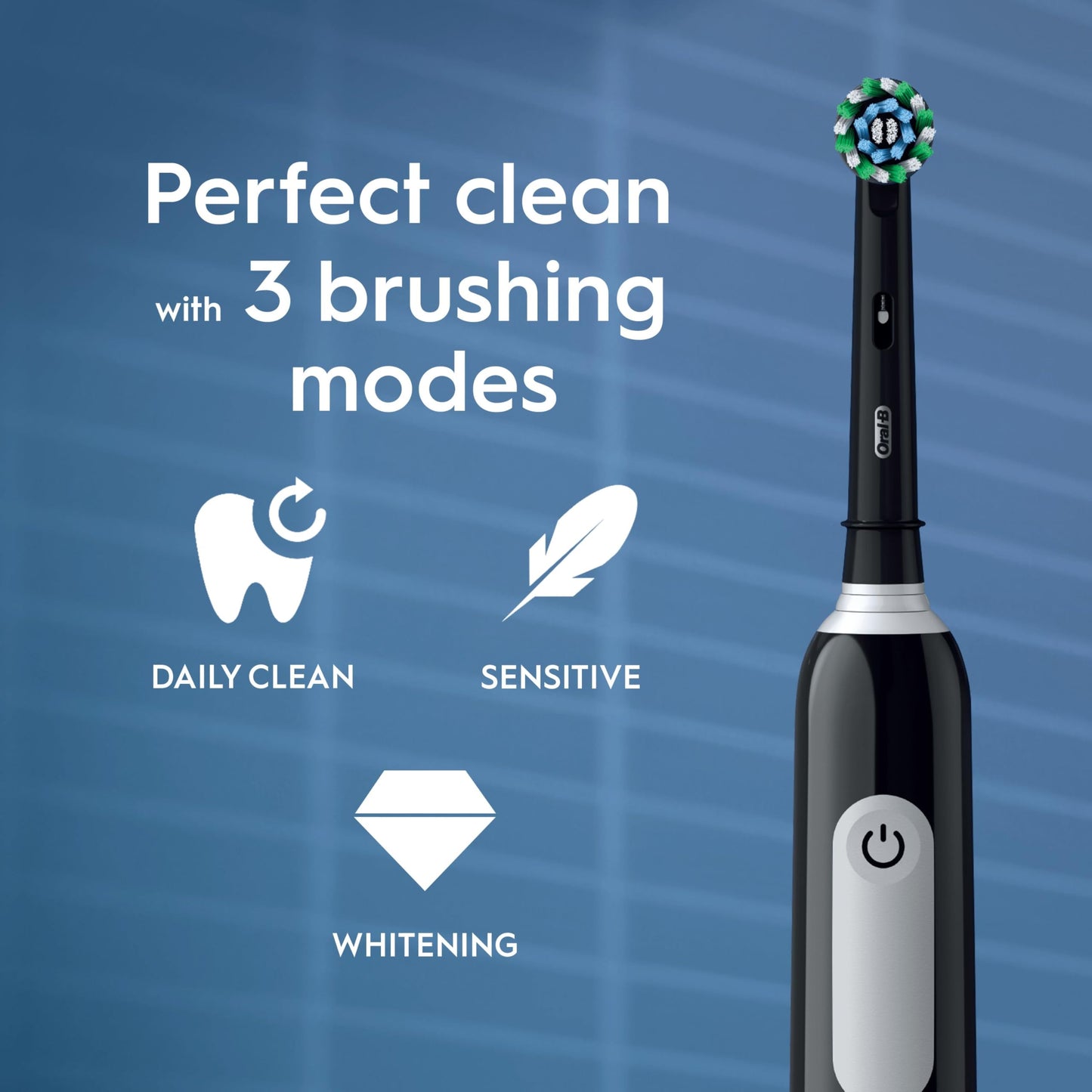 Oral-B Pro 1 Electric Toothbrush For Adults, Oral B Electric Toothbrushes Adults, With 3D Cleaning, 1 Toothbrush Head, Gum Pressure Control, 2 Pin UK Plug, Black