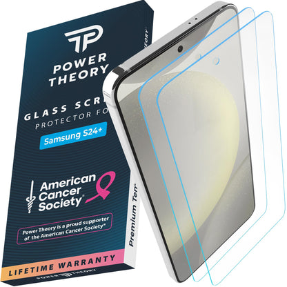 Power Theory Designed for Samsung Galaxy S21 FE 5G Screen Protector Tempered Glass [9H Hardness], Easy Install Kit, 99% HD Bubble Free Clear, Case Friendly, Anti-Scratch, 2 Pack