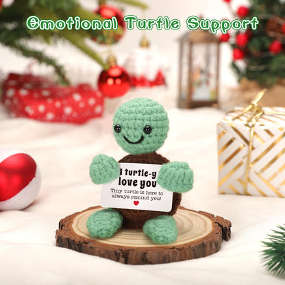 Mini Funny Turtle Valentines Day Gifts for Him Her, Wife Husband Girlfriend Boyfriend I Love You Gift, Couples Anniversary Birthday Gifts Ideas for Men Women, Crochet Turtle Valentines Decorations