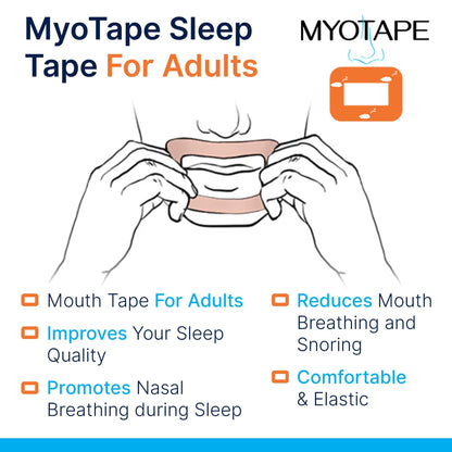 MyoTape - Mouth Tape for Adults - 90 Nights - Reduce Snoring - Safe Alternative to Mouth Tape - Improve Your Sleep - Promote Nasal Breathing - Men/Women/Unisex - Comfortable & Gentle On Skin